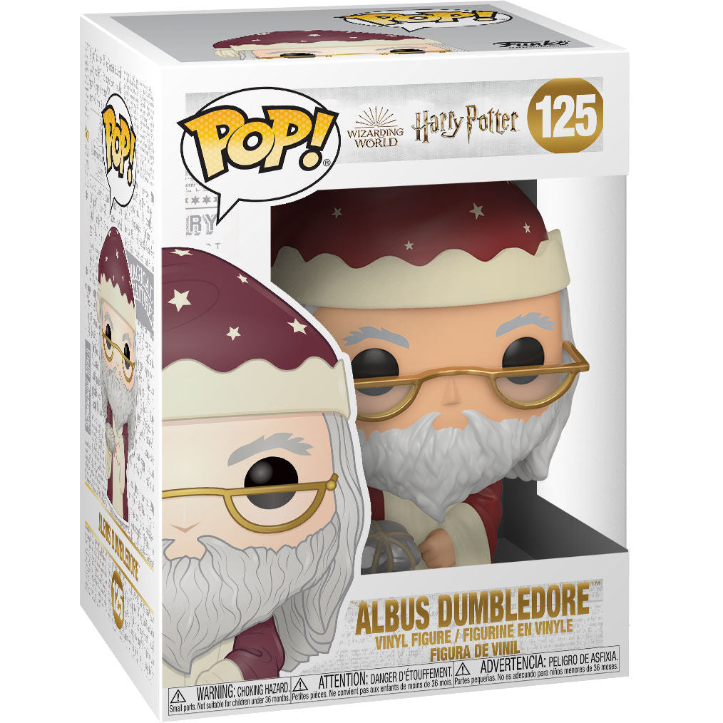 Figura Funko POP Holiday de Albus Dumbledore con gorro navideño - 3