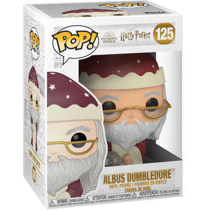 Figura Funko POP Holiday de Albus Dumbledore con gorro navideño - 3