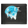 Cartera negra de E.T. El Extraterrestre con luna azul y bicicleta