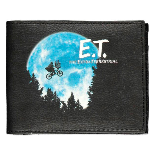 Cartera negra de E.T. El Extraterrestre con luna azul y bicicleta