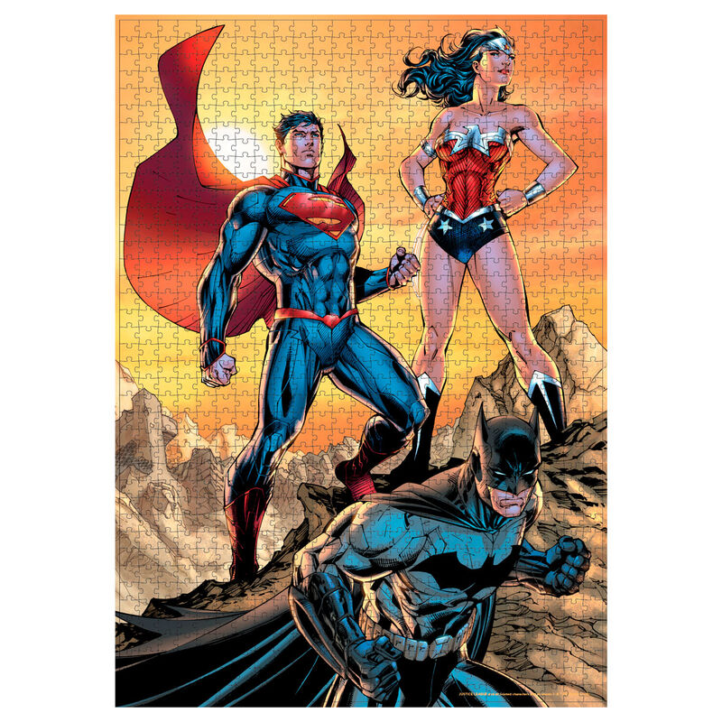 Puzzle de La Liga de la Justicia DC Comics con Superman, Wonder Woman y Batman