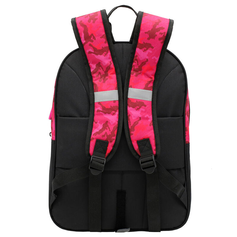Mochila Max Drift Fortnite negra y rosa con estampado frontal - 2