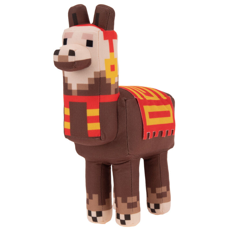 Peluche de llama Minecraft de 30 cm con manta roja y amarilla
