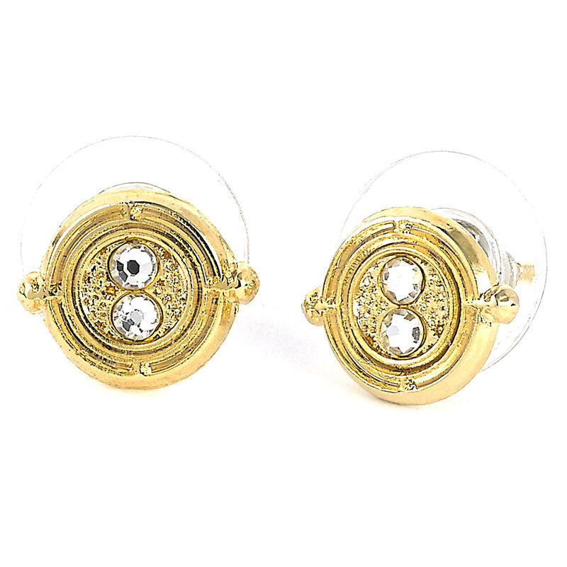 Pendientes dorados Giratiempo de Harry Potter con detalles circulares - 4