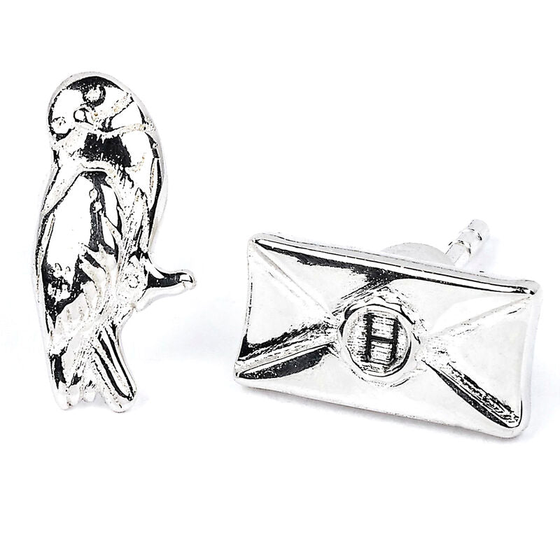 Pendientes chapados en plata de Hedwig y una carta de Harry Potter - 2