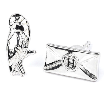 Pendientes chapados en plata de Hedwig y una carta de Harry Potter - 2