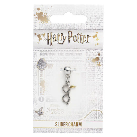 Charm Harry Potter Bolt with Glasses con gafas plateadas y rayo dorado - 2