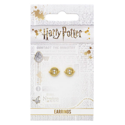 Pendientes dorados Giratiempo de Harry Potter con detalles circulares - 5
