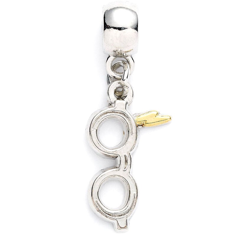 Charm Harry Potter Bolt with Glasses con gafas plateadas y rayo dorado