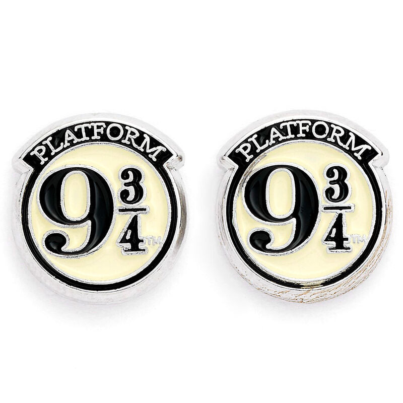 Pendientes circulares Platform 9 3/4 de Harry Potter chapados en plata