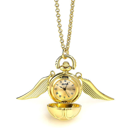 Colgante reloj dorado Golden Snitch de Harry Potter con alas