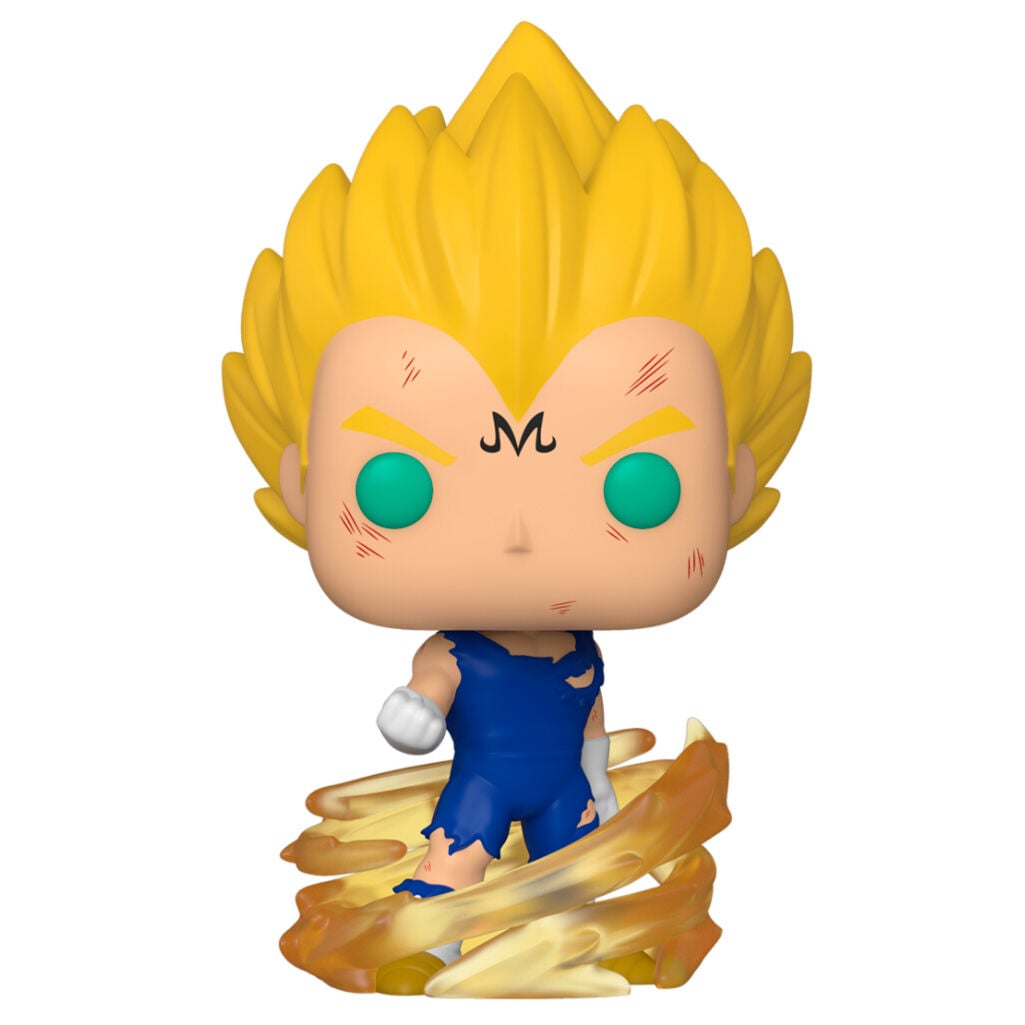 Figura Funko POP! de Majin Vegeta con cabello dorado y energía
