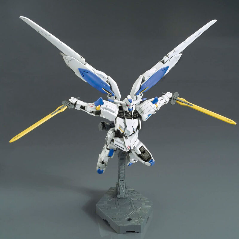 Model kit Gundam Bael 1/144 blanco y azul con escudo - 4
