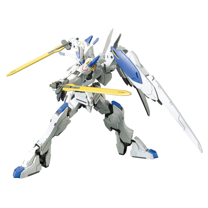 Model kit Gundam Bael 1/144 blanco y azul con escudo - 5
