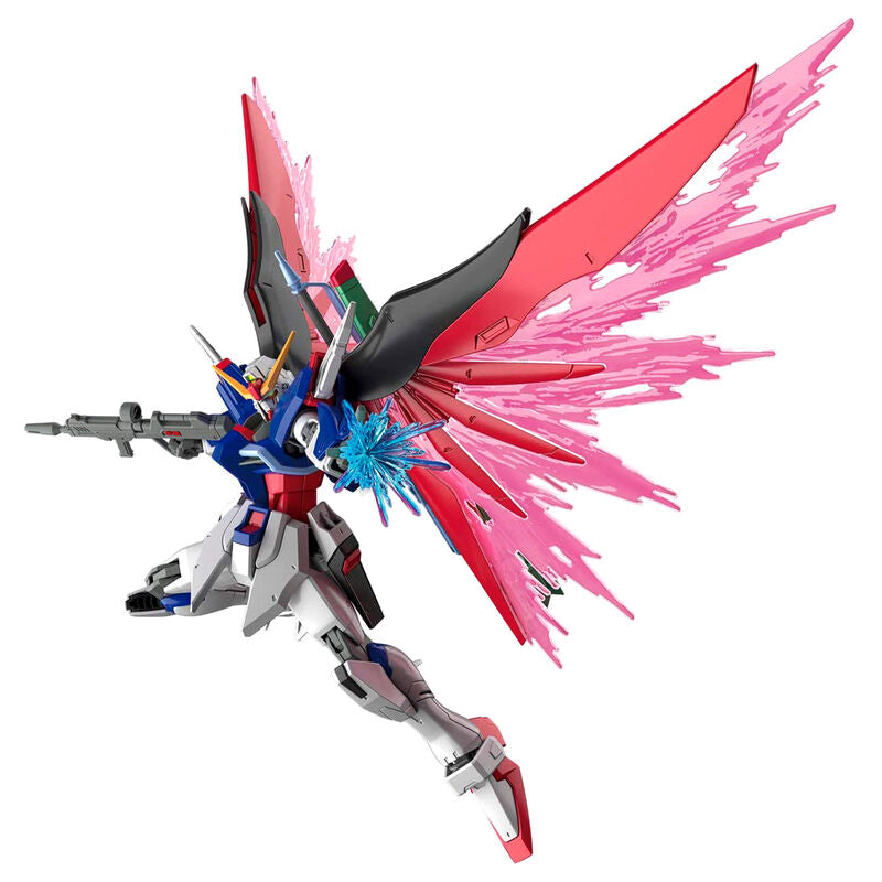 Model kit Destiny Gundam 1/144 con armamento y efectos rosas
