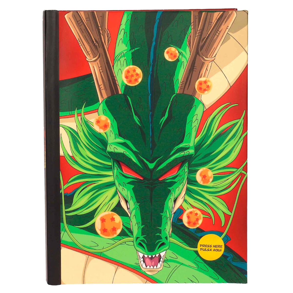 Cuaderno A5 de Dragon Ball con portada de Shenron y bolas de dragón