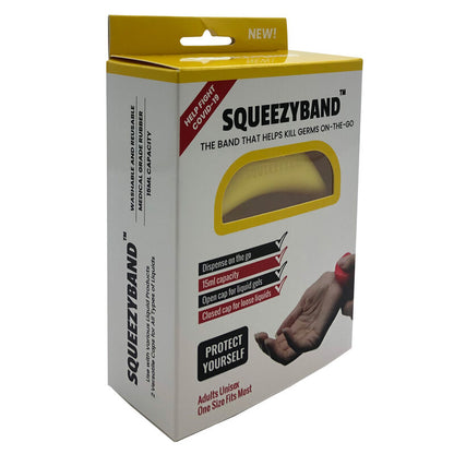 Pulsera amarilla SQUEEZYBAND dispensadora de gel ajustable - 2