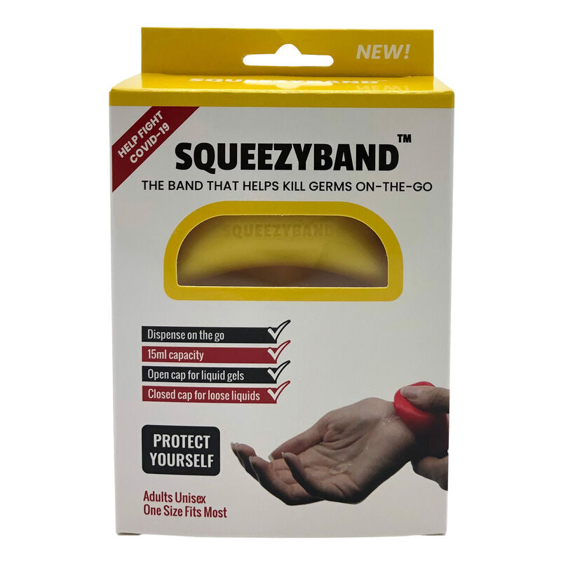 Pulsera amarilla SQUEEZYBAND dispensadora de gel ajustable - 3