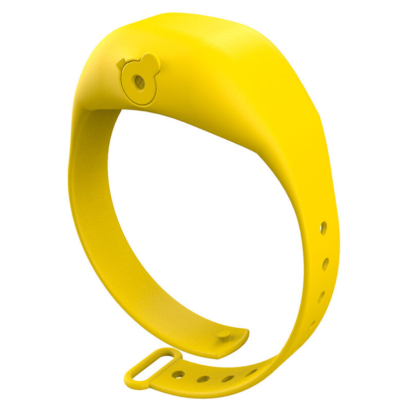 Pulsera amarilla SQUEEZYBAND dispensadora de gel ajustable