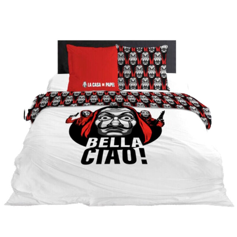Funda nórdica de La Casa de Papel con diseño Bella Ciao y máscaras