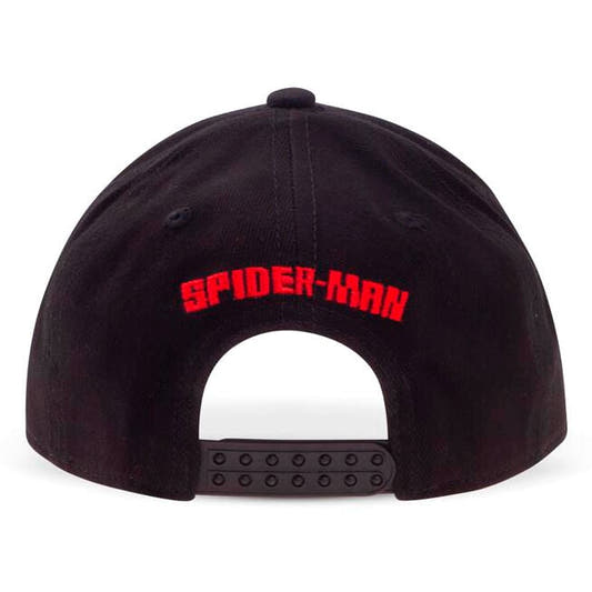 Gorra negra de Spider-Man con ojos rojos y visera con borde rojo - 2