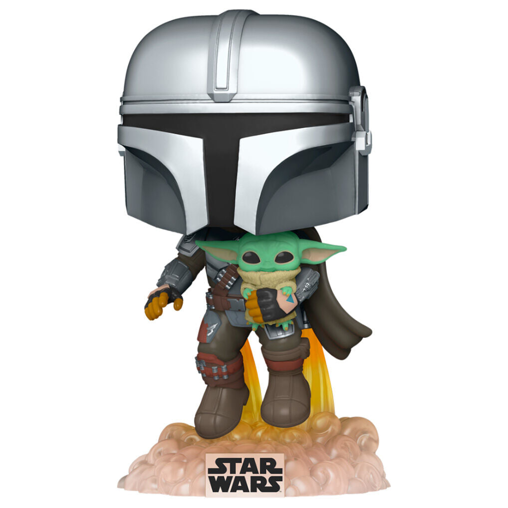 Figura Funko POP! de Mando con el Niño volando con jet pack - 2