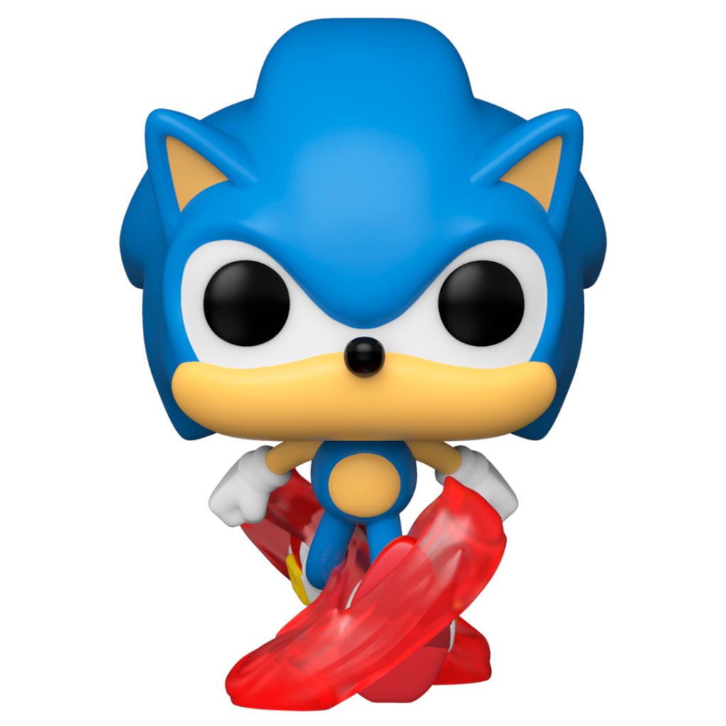 Figura Funko POP de Sonic corriendo con efecto rojo de movimiento