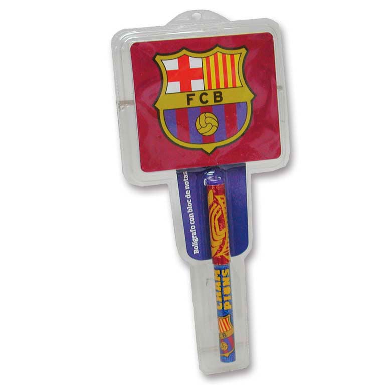 Bolígrafo con bloc de notas y escudo del FC Barcelona