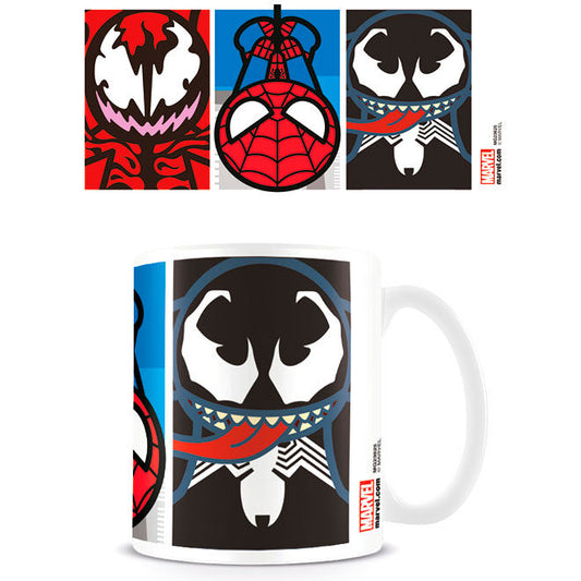 Taza de cerámica Marvel con diseño kawaii de Venom y Spider-Man