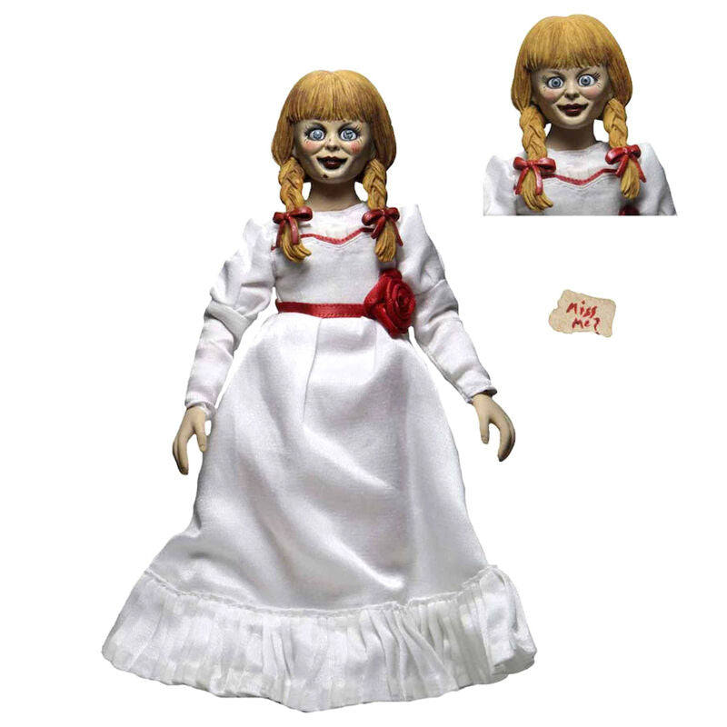 Figura articulada de Annabelle NECA con vestido blanco y lazos rojos - 5
