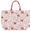 Bolso tote de algodón con estampado de Minnie Disney y asas rojas
