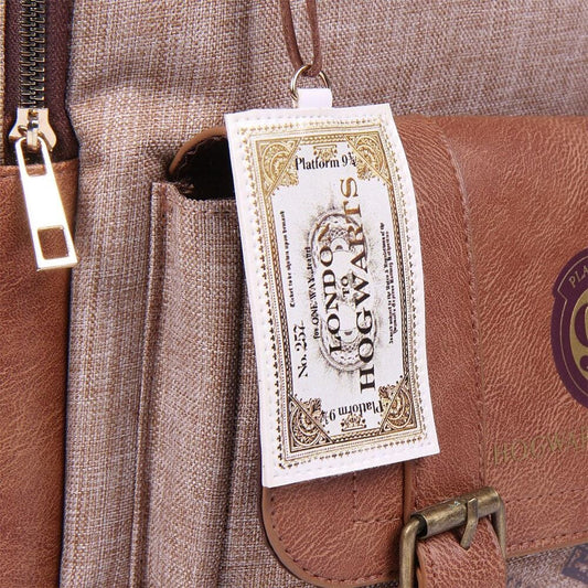 Mochila Harry Potter Platform 9 3/4 en beige y marrón - 8