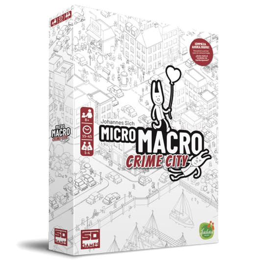 Caja de MicroMacro Crime City, juego de mesa cooperativo de detectives