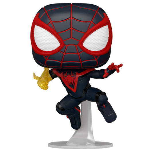 Figura Funko POP! de Miles Morales con traje Classic Suit en pose dinámica