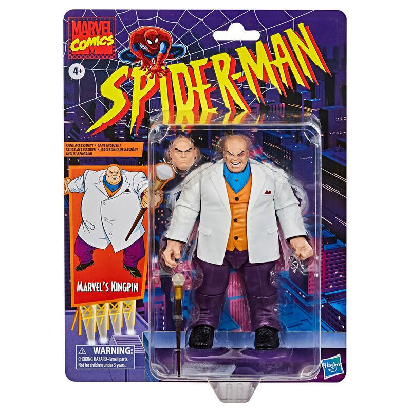 Figura articulada de Kingpin de Spider-Man con traje blanco y bastón