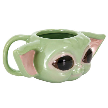Taza 3D verde con el rostro de The Child de Star Wars - 2