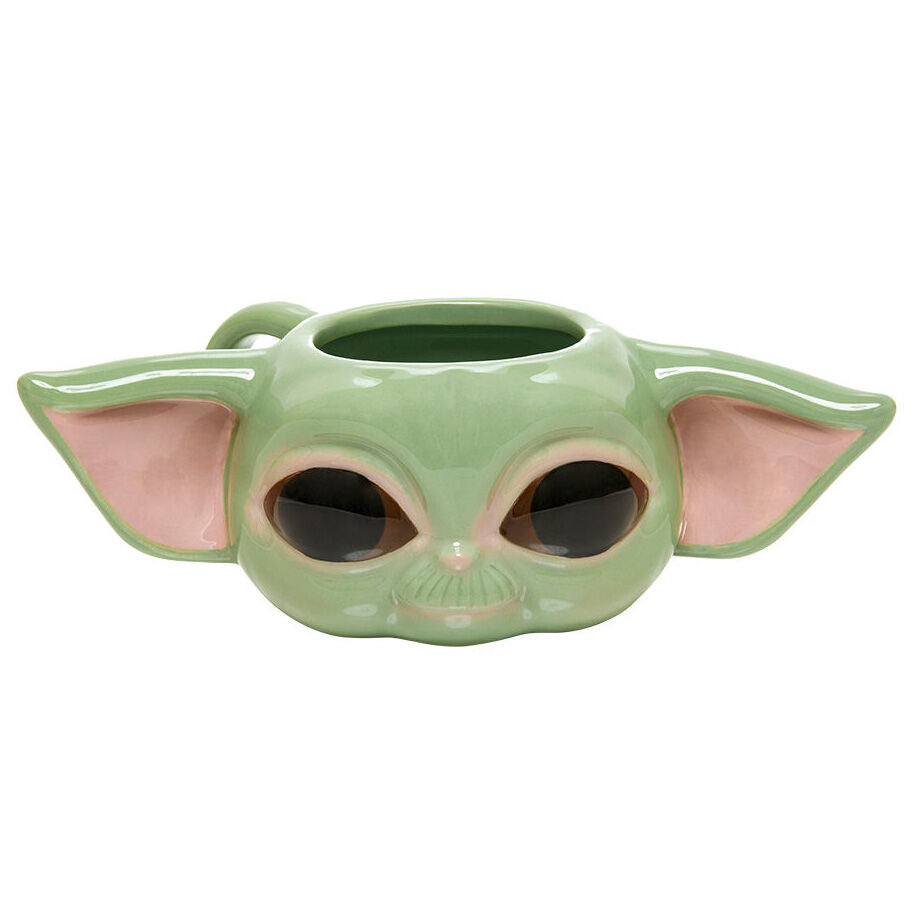 Taza 3D verde con el rostro de The Child de Star Wars