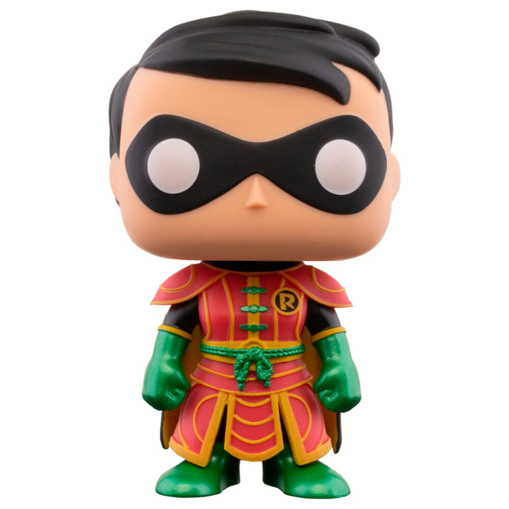 Figura Funko POP! de Robin con traje rojo, verde y dorado