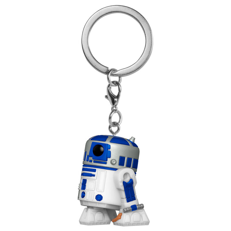 Llavero FUNKO Pocket Pop de R2-D2 en blanco y azul