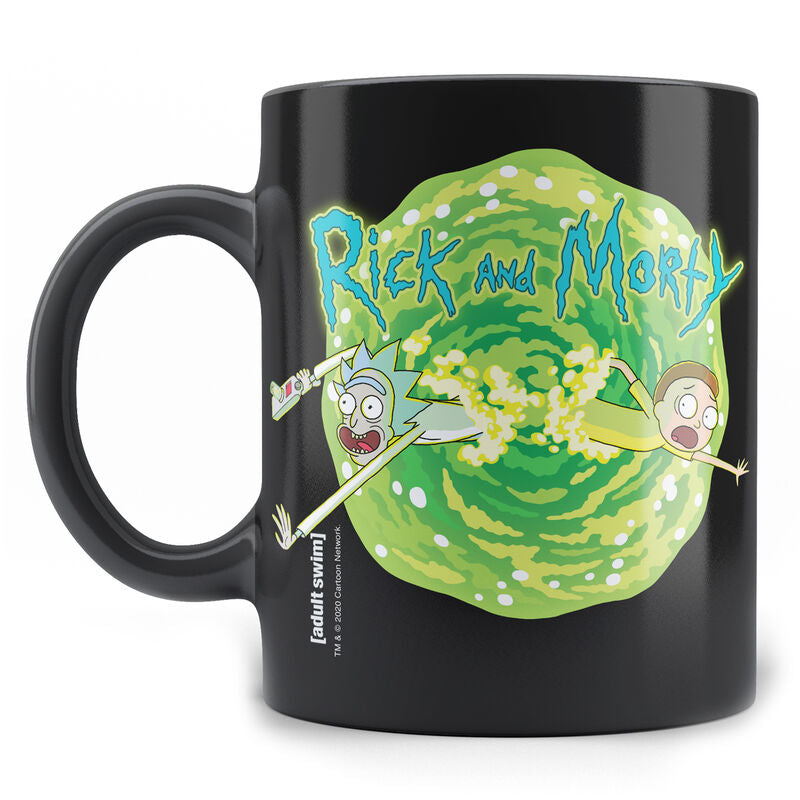 Taza negra de cerámica Rick and Morty con ilustración de Rick y Morty - 2