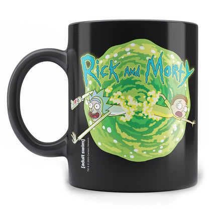 Taza negra de cerámica Rick and Morty con ilustración de Rick y Morty - 2
