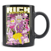 Taza negra de cerámica Rick and Morty con diseño Retro Poster