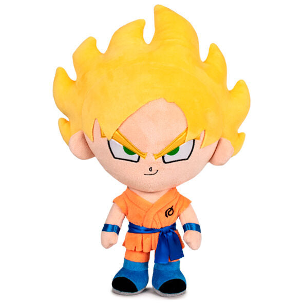 Peluche de Goku Super Saiyan con uniforme naranja y azul