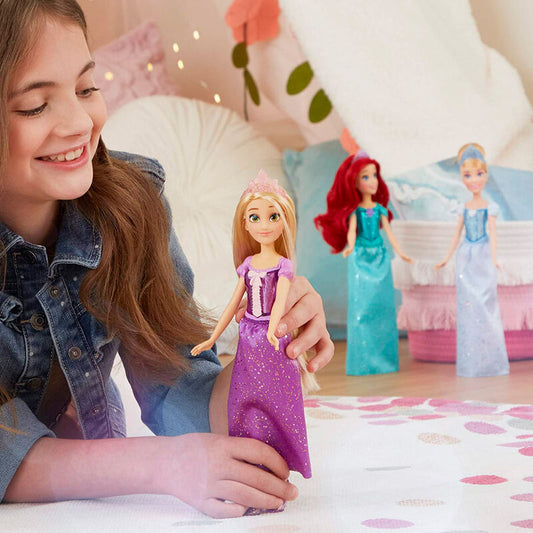 Muñeca Rapunzel Disney con vestido morado brillante y tiara - 2