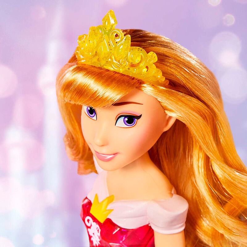 Muñeca Aurora de La Bella Durmiente con vestido rosa y tiara dorada - 4