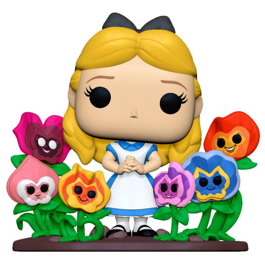 Figura Funko POP! de Alice rodeada de flores de colores