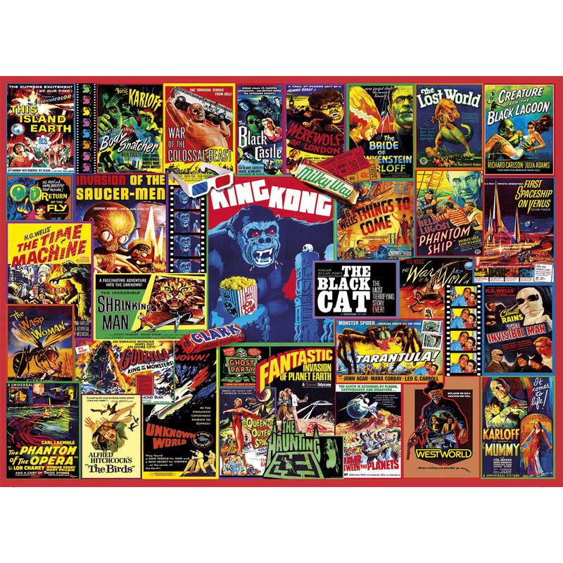 Puzzle Clementoni Thriller Classics de 1000 piezas con collage de carteles de cine - 2