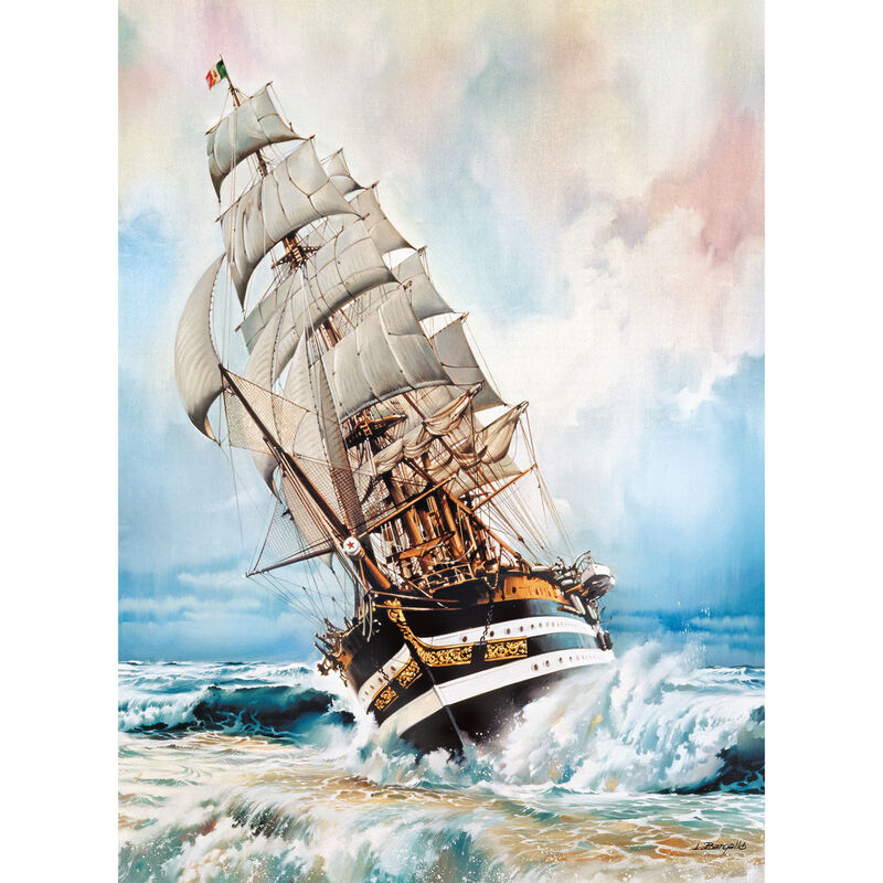 Puzzle Clementoni de 1000 piezas con el velero Amerigo Vespucci navegando - 2