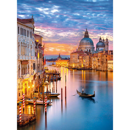 Puzzle Clementoni de 500 piezas con Venecia iluminada y una góndola - 2