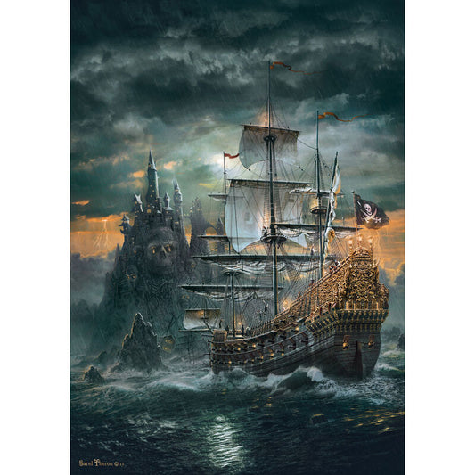 Puzzle Clementoni de 1500 piezas con barco pirata en el mar - 2